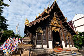 Chiang Mai - The Wat Phan Tao temple. Overview showing the gable of the Wihan. 